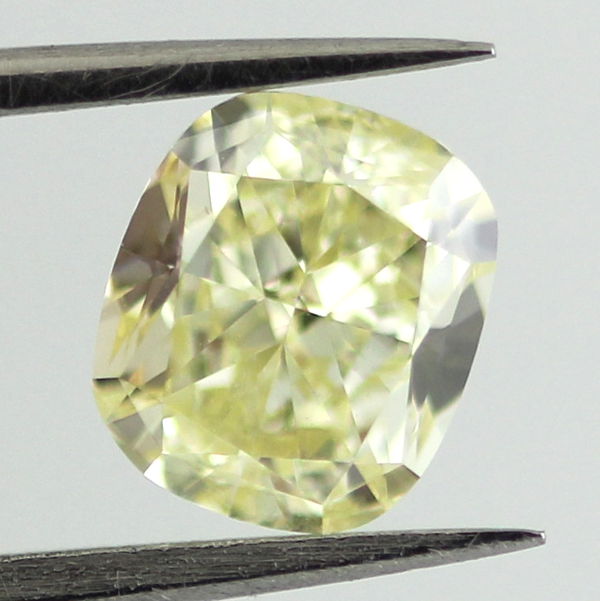 Fancy Yellow Diamond, Cushion, 1.14 carat, VVS2