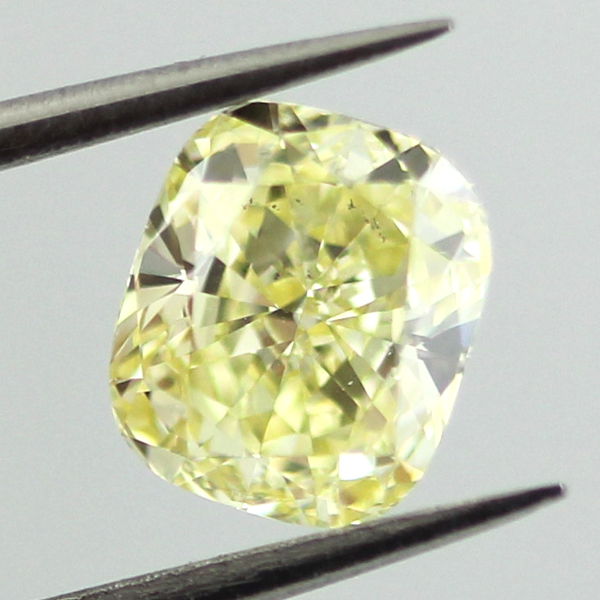 Fancy Yellow Diamond, Cushion, 1.01 carat, SI1- C