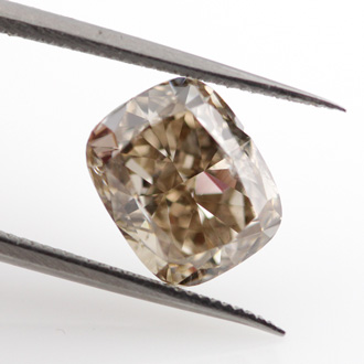 Fancy Yellowish Brown Diamond, Cushion, 2.53 carat