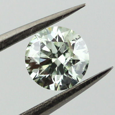 Light Green Diamond, Round, 0.52 carat, I1 - B