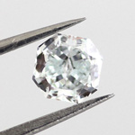 GIA Radiant Light Green Diamond, 0.42 carat