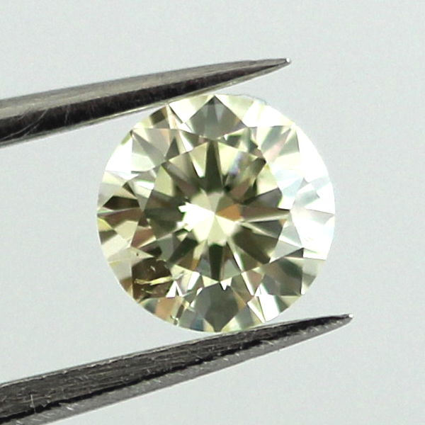 Light Greenish Yellow Diamond, Round, 0.40 carat, SI2