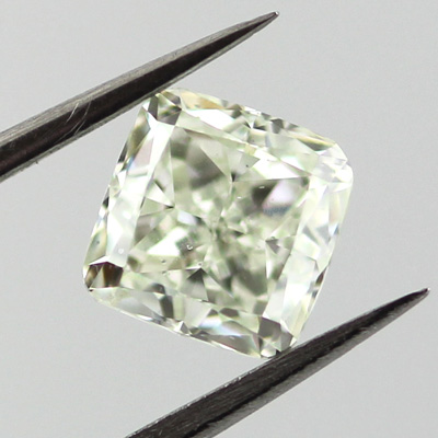 Light Yellow Green Diamond, Cushion, 1.09 carat, SI1 - B