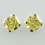 Pair of Fancy Intense Yellow Diamond, Radiant, 0.33 carat, SI1 - Thumbnail