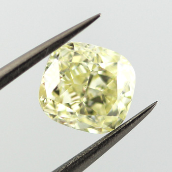 Pair of Fancy Light Yellow Diamond, Cushion, 3.59 carat, VS2 - B