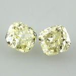 Pair of Fancy Light Yellow Diamond, Cushion, 3.59 carat, VS2 - Thumbnail