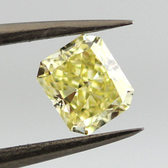 Pair of Fancy Yellow Diamond, Radiant, 1.09 carat, VS2- C