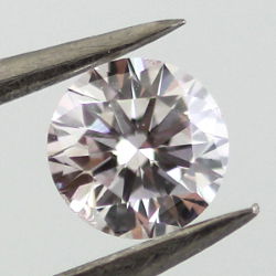 Very Light Pink Diamond, Round, 0.30 carat