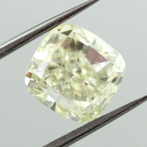 Very Light Yellow (w-x) Diamond, Cushion, 4.01 carat, SI2 - Thumbnail