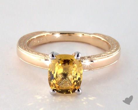 yellow sapphire ring in 14k yellow gold 1.80ct