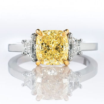 GIA Cushion Fancy Yellow Diamond, 2.63 carat