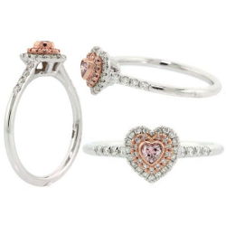 Double Halo Argyle Pink Diamond Engagement Ring, 0.31 ctw