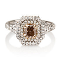 GIA Radiant Fancy Pink Brown Diamond, 0.96 carat