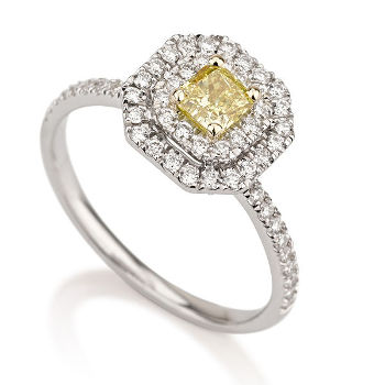 GIA Radiant Fancy Vivid Yellow Diamond, 0.80 carat