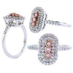 3 Stone Argyle Pink Diamond Engagement Ring, 0.34 ctw