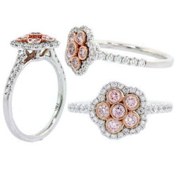 Halo Argyle Pink Diamond Engagement Ring, 0.65 ctw