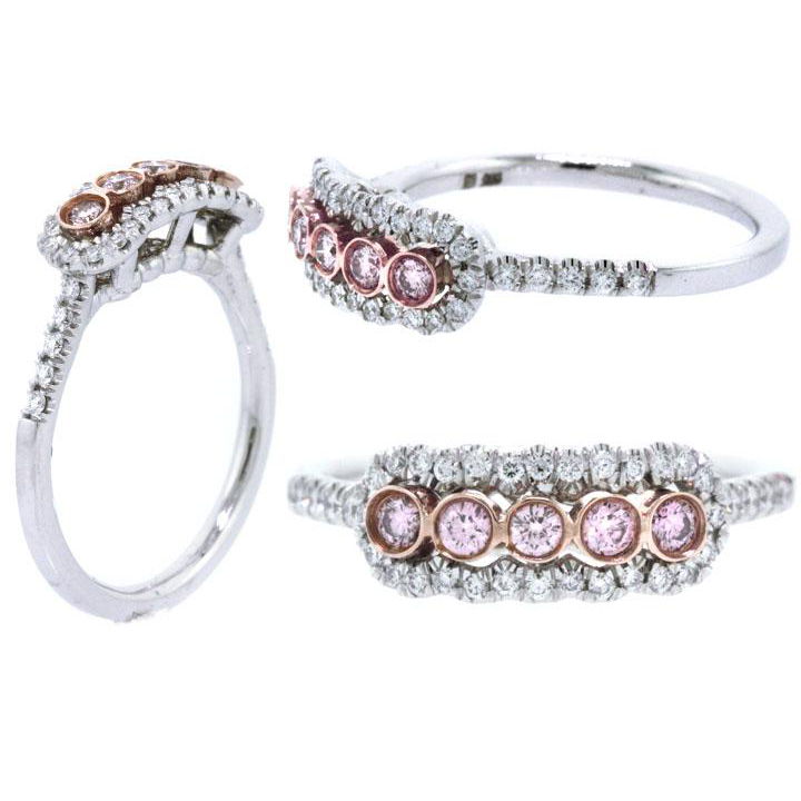 Argyle Purplish Pink Diamond Ring, Round, 0.14 carat, SI1