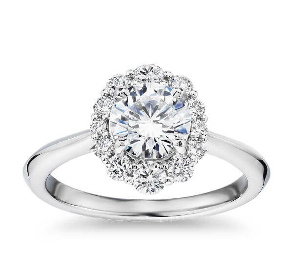 Halo Diamond Ring with 0.34cctw melee diamonds