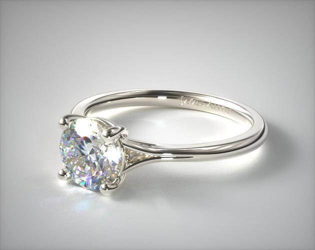 Classic Split Shank Solitaire Diamond Engagement Ring